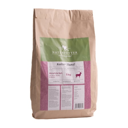 Naturfutter Kalter Hund Hirsch & Reh mit Hirse, Kürbis - 5 kg