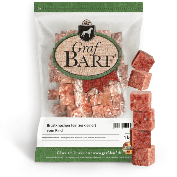 Grafbarf - Brustknochen fein zerkleinert Rind 1kg