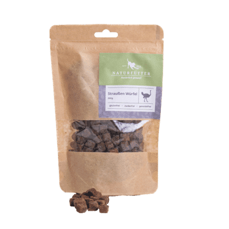 Naturfutter - Straußenwürfel 200g