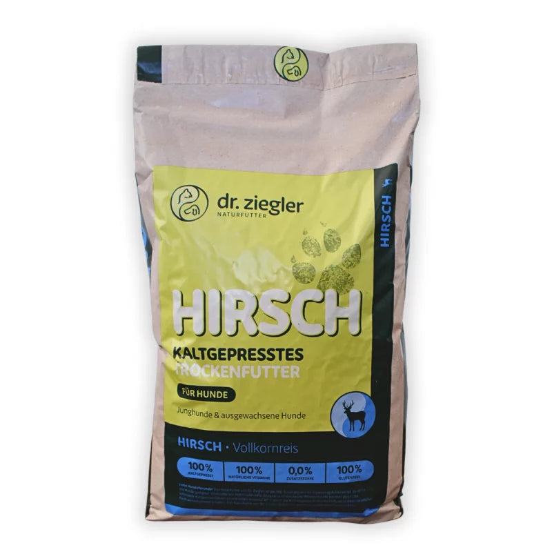 Dr. Ziegler's Hirsch mit Hanfblätter & Vollkornreis (kaltgepresst) 15 kg