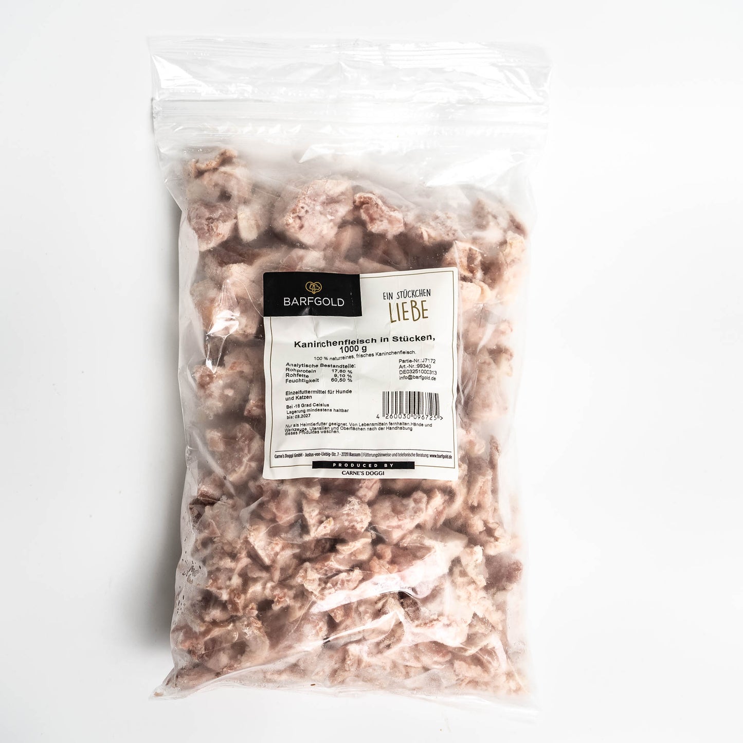 Barfgold - Kaninchenfleisch in Stücken 1kg