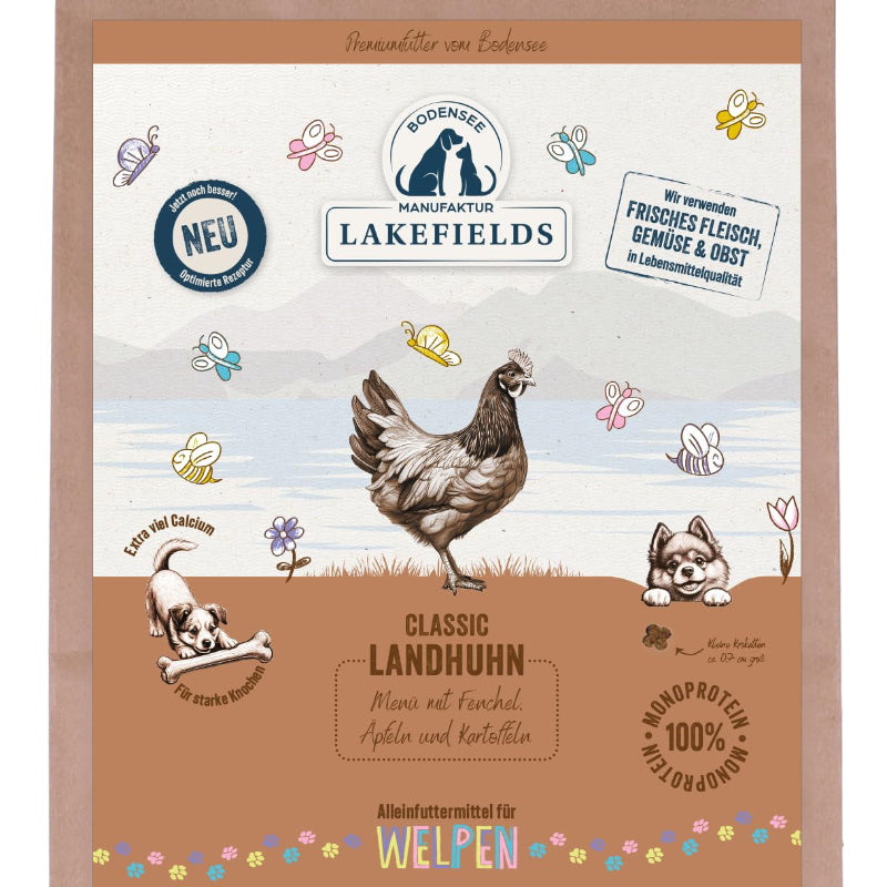 Lakefields Trockenfleisch-Menü für Welpen Huhn - 2,5 kg