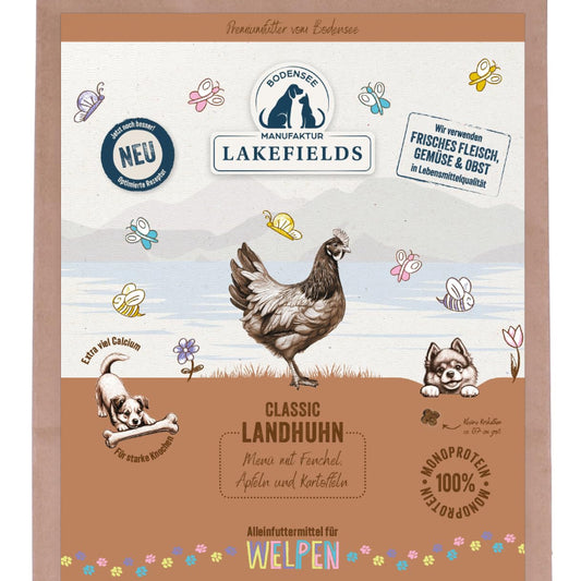 Lakefields Trockenfleisch-Menü für Welpen Huhn - 2,5 kg