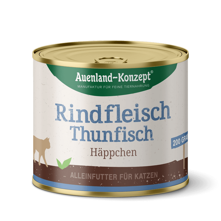 Auenland | Katzennahrung Rindfleisch-Thunfisch-Häppchen 200g