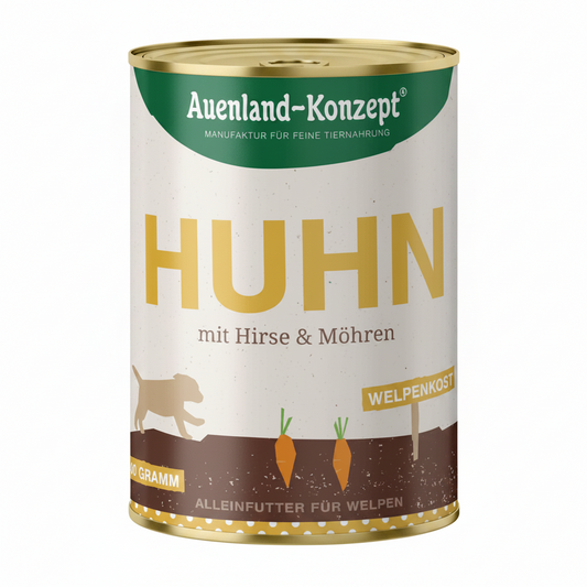 Auenland Welpenkost | Huhn mit Hirse & Möhren 400g