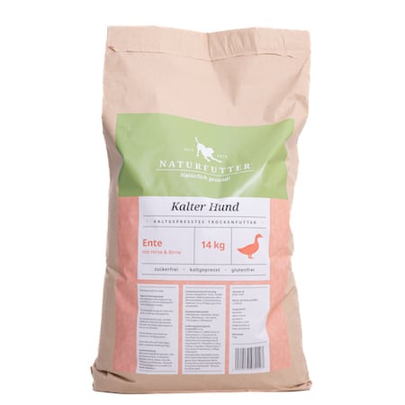 Naturfutter Kalter Hund Ente mit Hirse & Birne - 14 kg