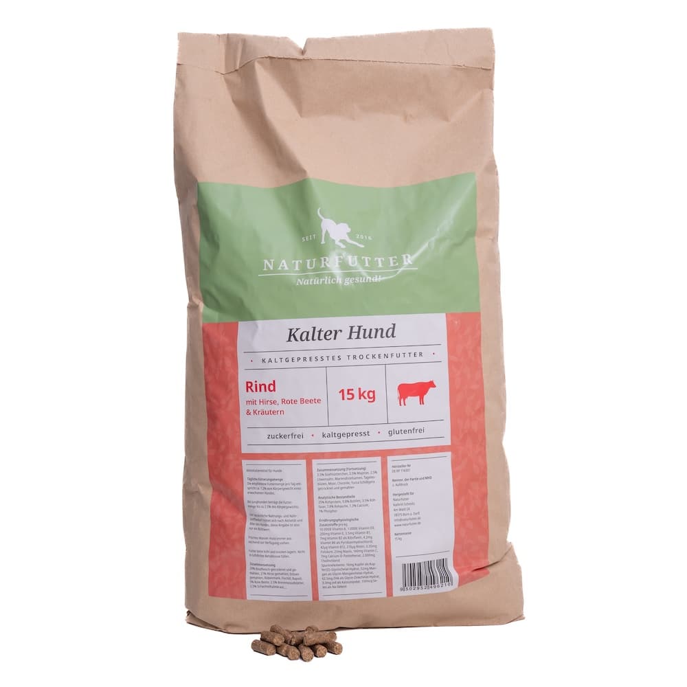 Naturfutter Kalter Hund Rind & Hirse - 14 kg