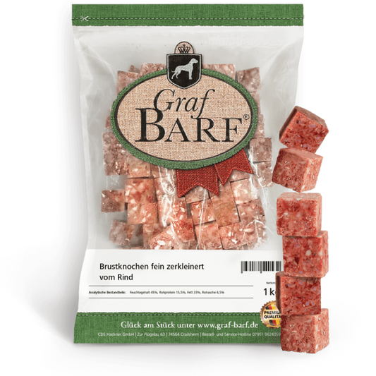 Grafbarf - Brustknochen fein zerkleinert Rind 1kg