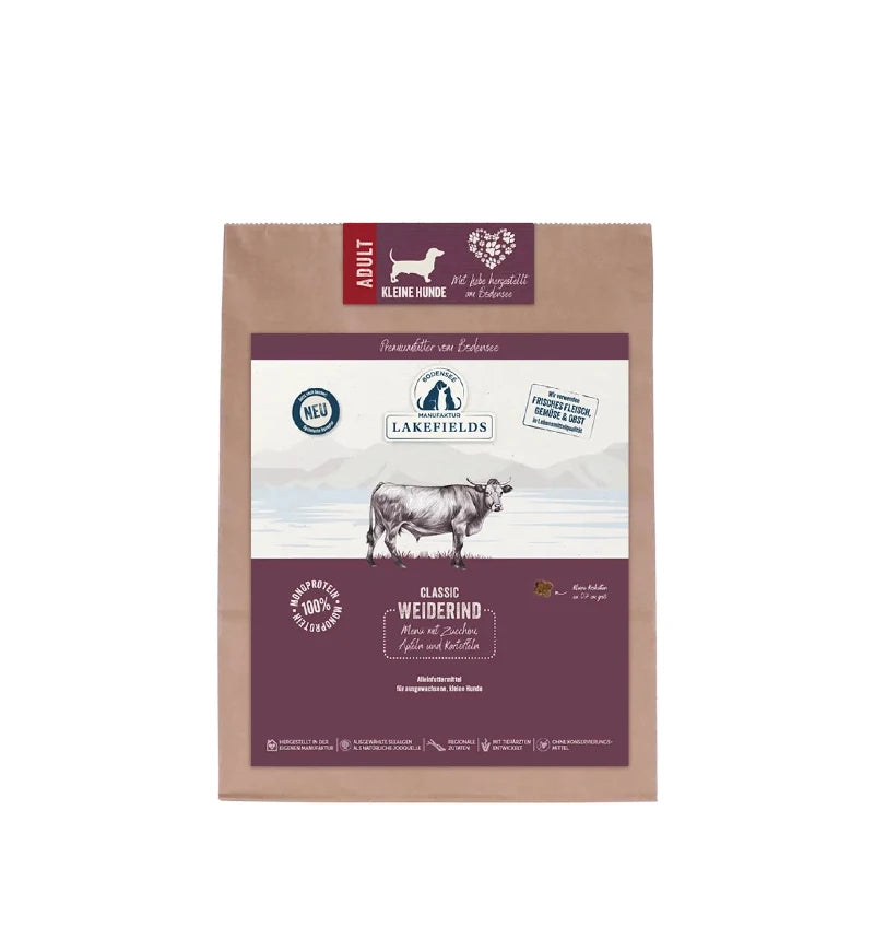 Lakefields Trockenfleisch-Menü für ausgewachsene Hunde - Rind - 2,5 kg
