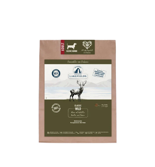 Lakefields Trockenfleisch-Menü für ausgewachsene, kleine Hunde  - Wild - 1 kg