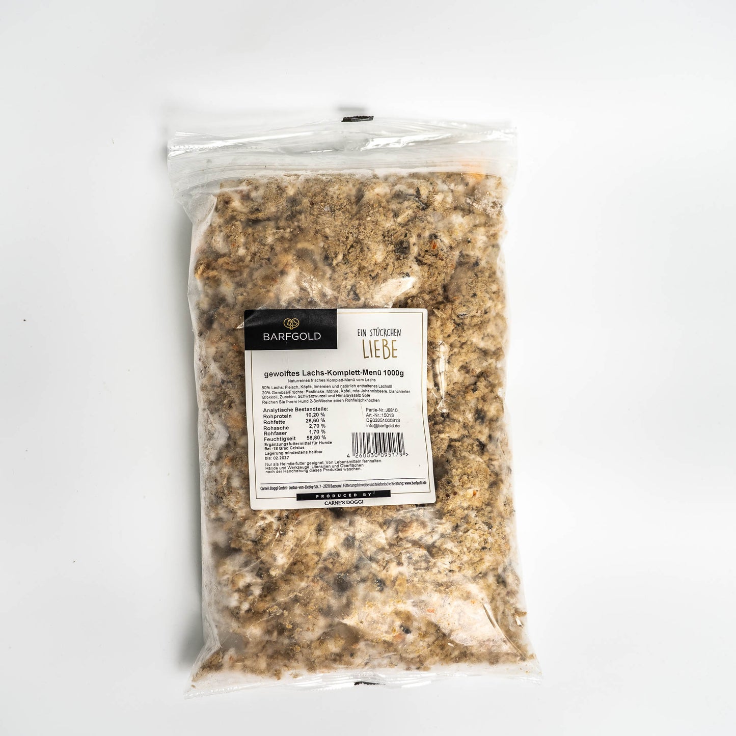 Barfgold - gewolftes Lachs-Komplett-Menü 1kg