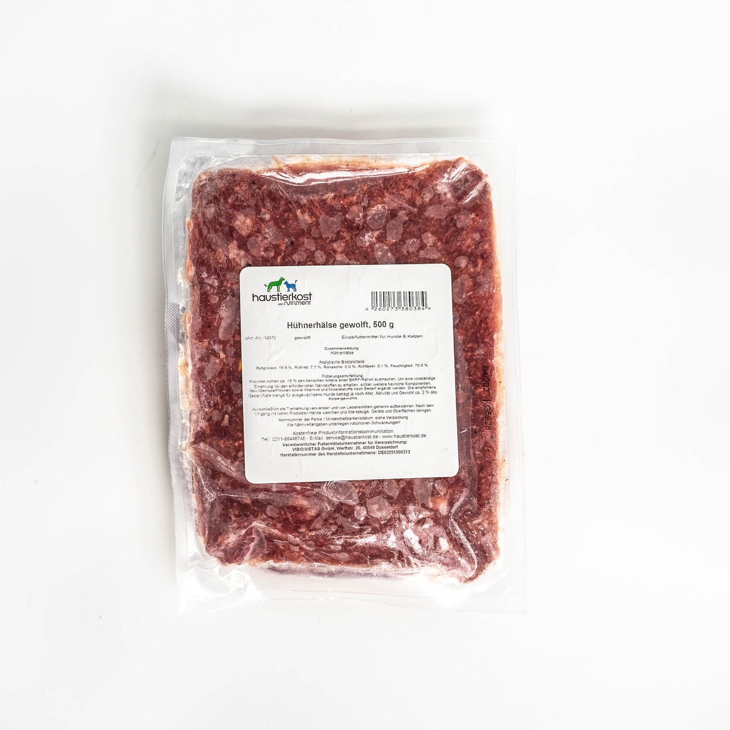 haustierkost - Hühnerhälse gewolft 500g
