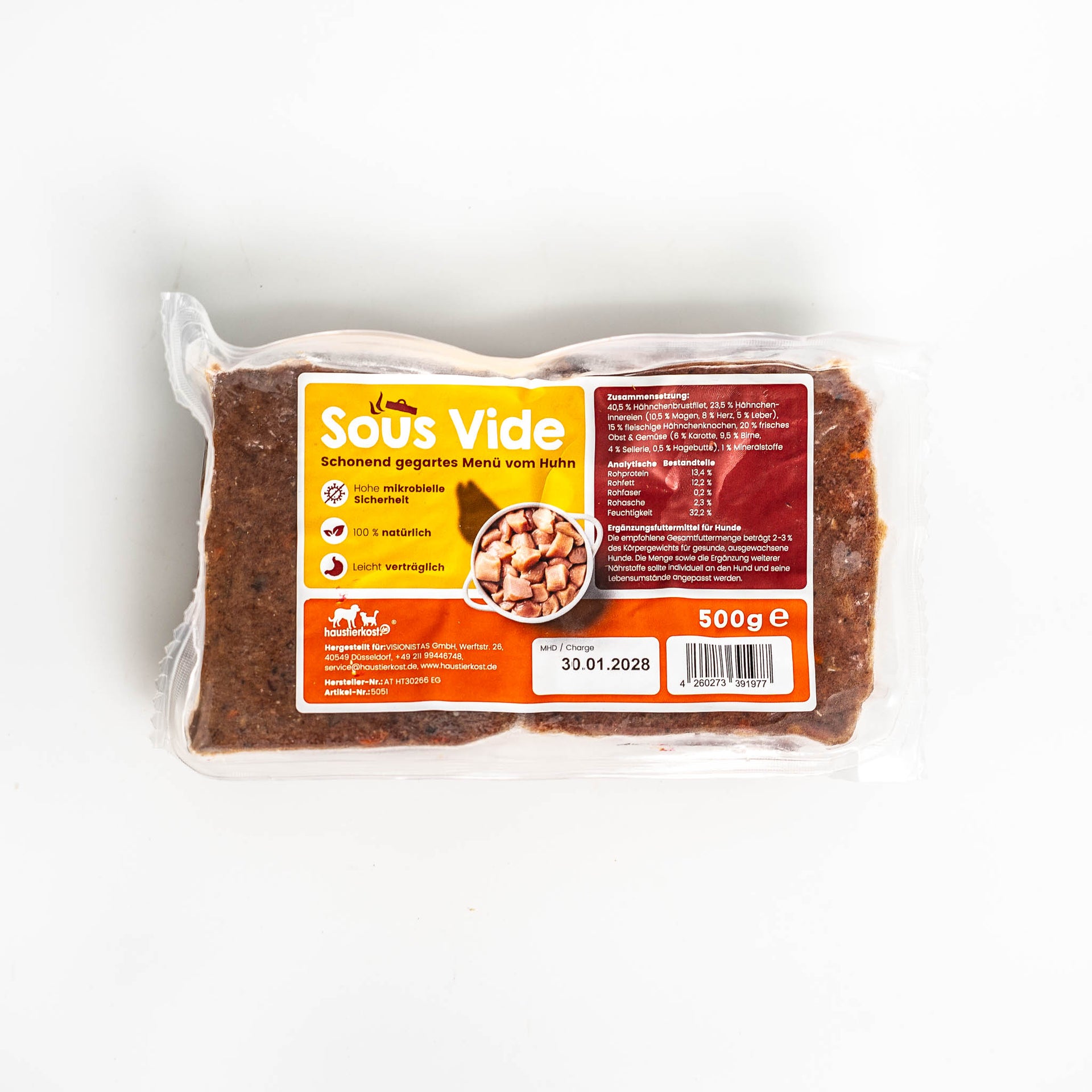 haustierkost - Sous Vide Menü vom Huhn 500g