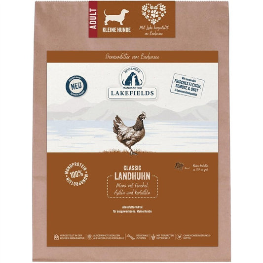 Lakefields Trockenfleisch-Menü für ausgewachsene kleine Hunde Huhn -  1kg 
