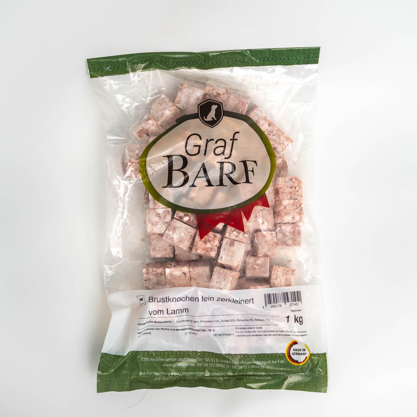 Grafbarf - Brustknochen fein zerkleinert vom Lamm 1kg