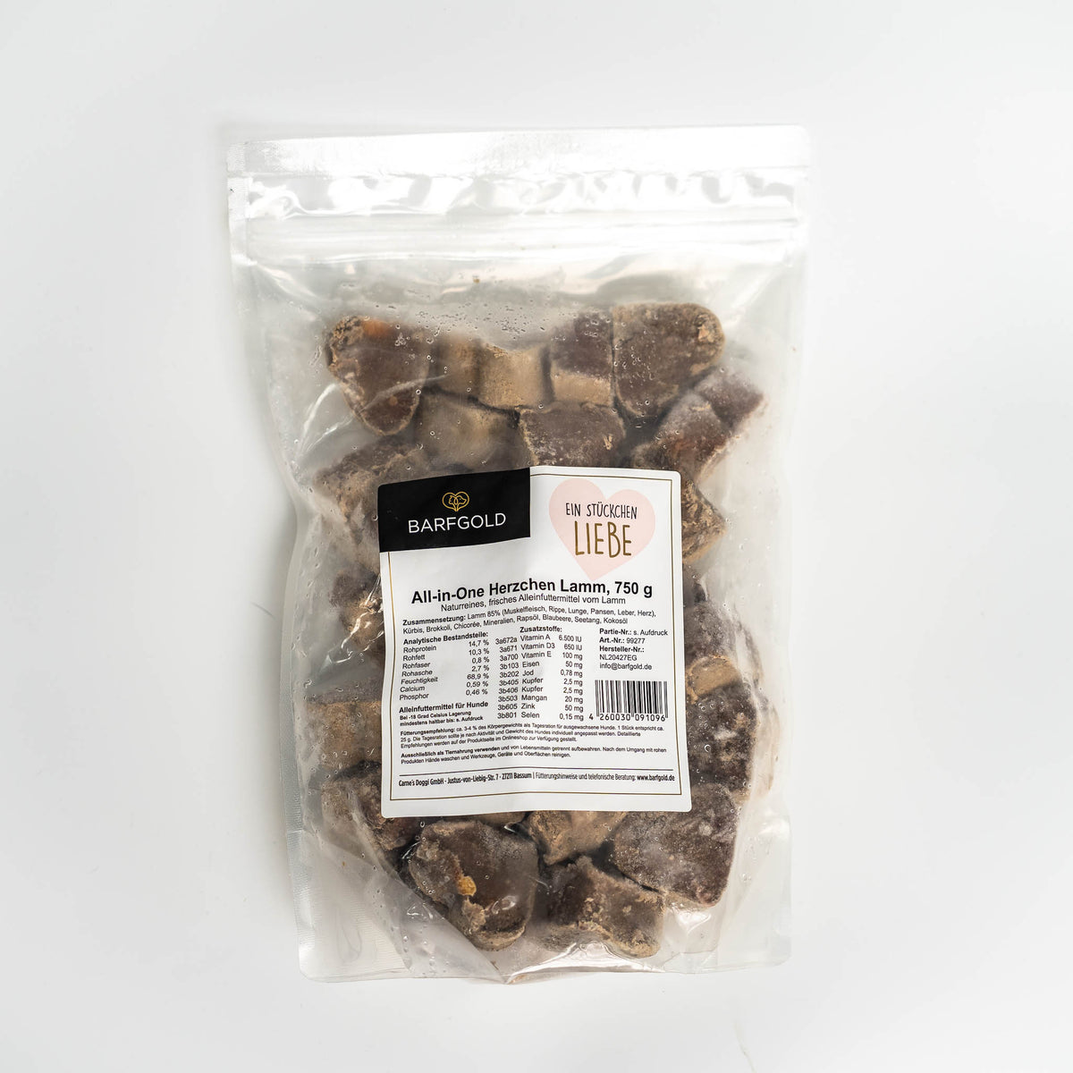 Barfgold - All in One Herzchen Lamm 750g