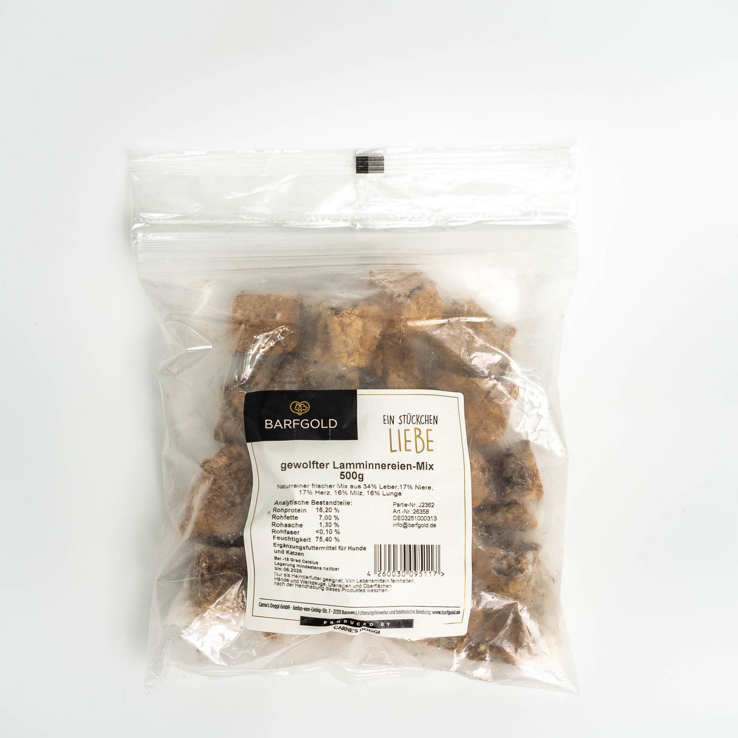 Barfgold - gewolfter Lamminnereien-Mix 500g