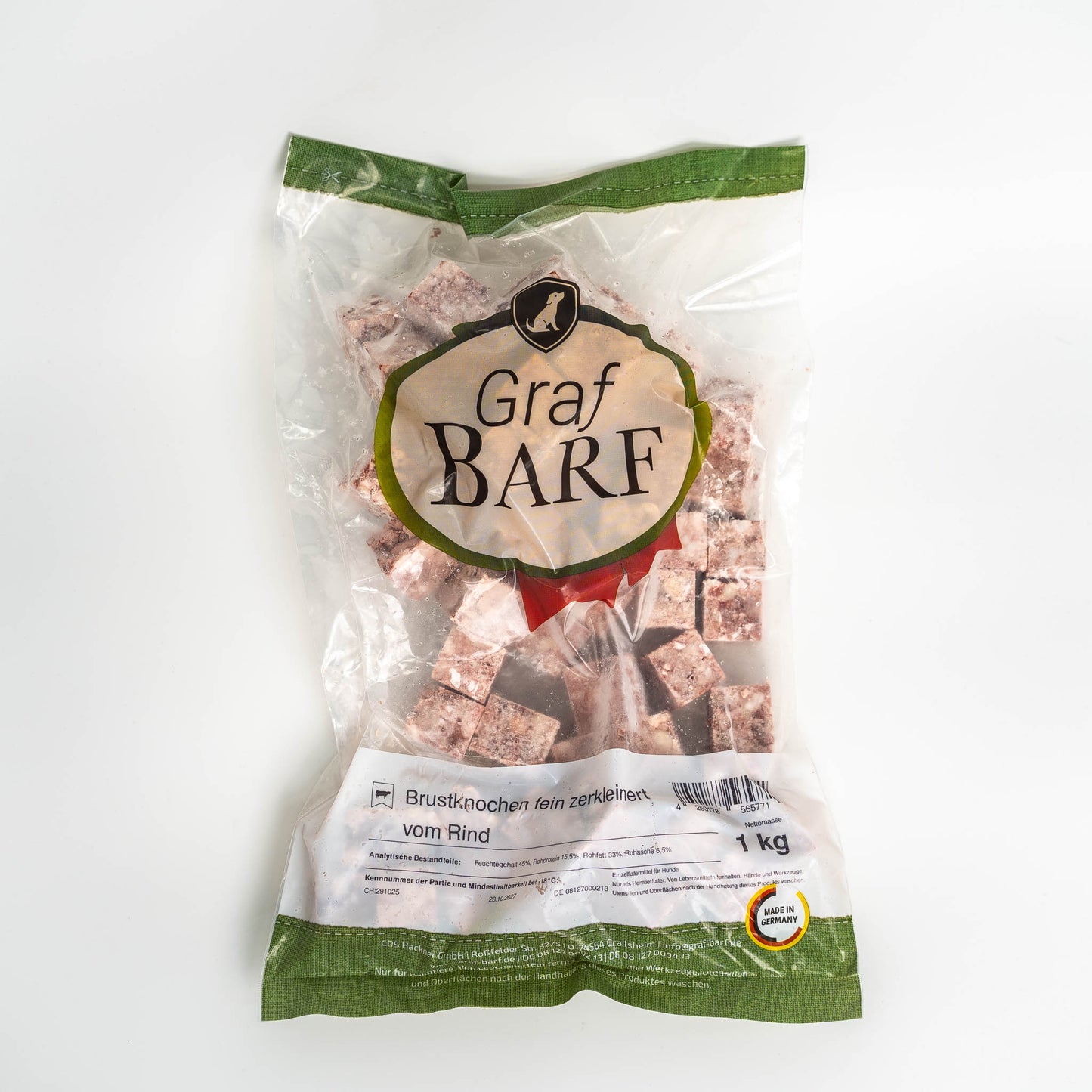 Grafbarf - Brustknochen fein zerkleinert vom Rind 1kg
