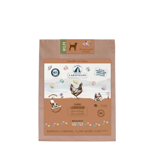 Lakefields Landhuhn mit Fenchel, Äpfeln und Kartoffeln für Welpen - 1kg