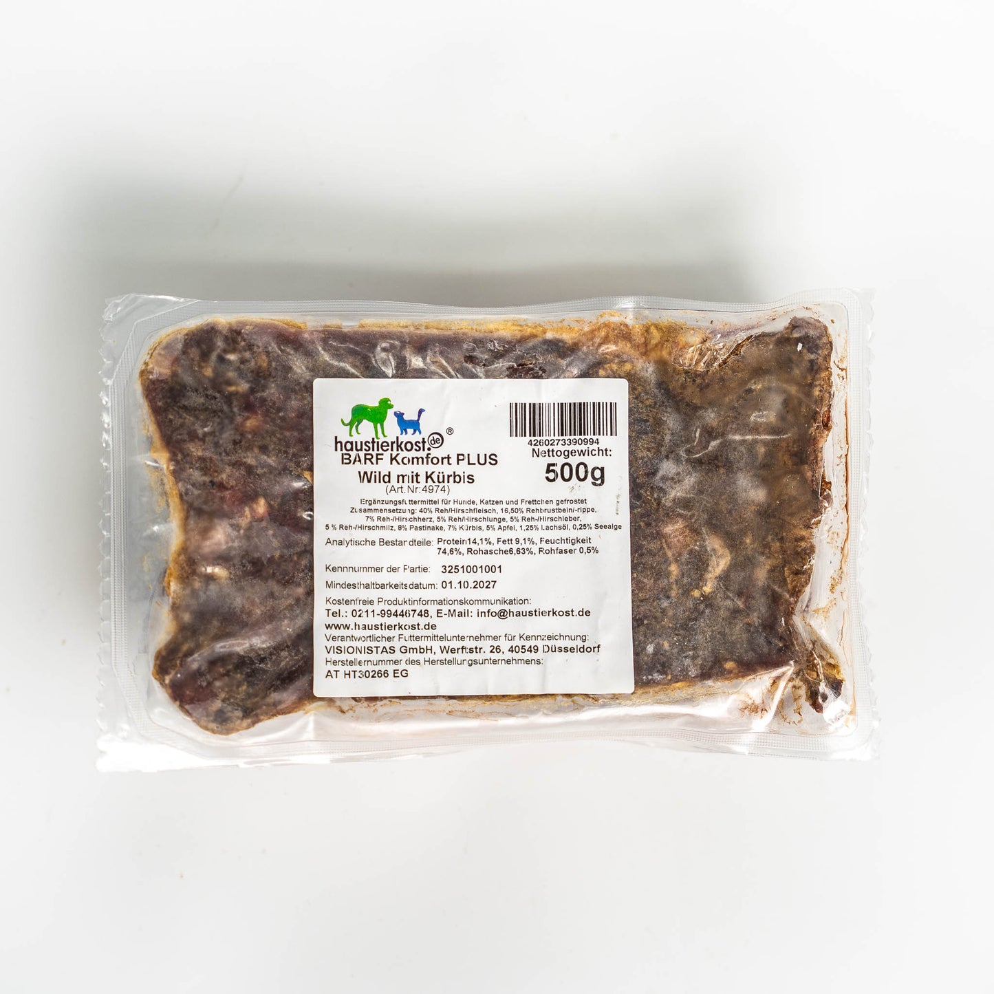 haustierkost - Wild mit Kürbis 500g
