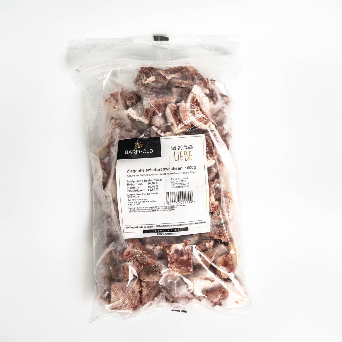 Barfgold - Ziegenfleisch durchwachsen 1kg